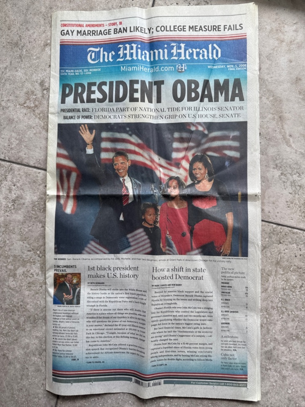 2008 President Obama full Miami Herald section